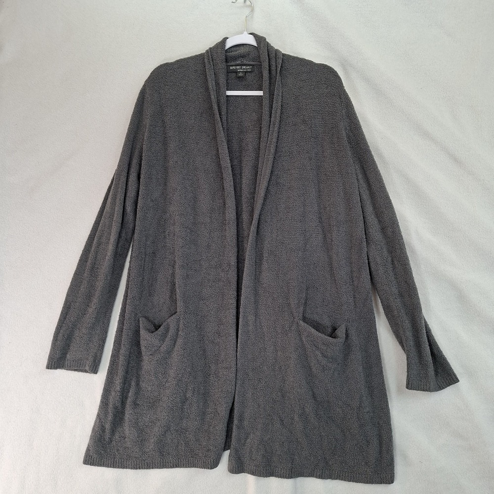 Barefoot Dreams Duster Cardigan XL Gray Cozy Chic Lite Pockets Open Front